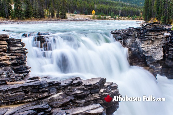 Athabasca Falls in Jasper National Park in August